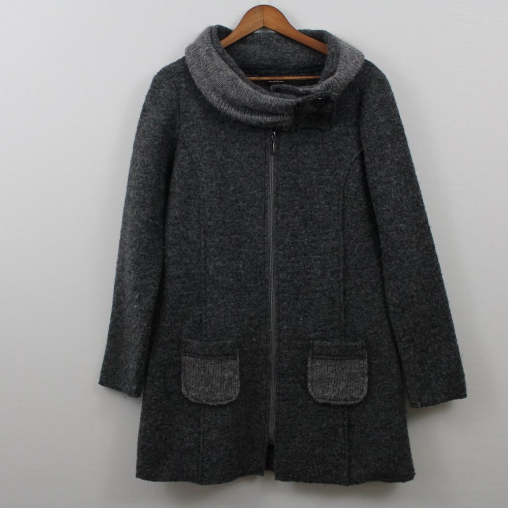 💥⬇️$40 Marisol Gray Wool Long Sleeve Sweater Jacket